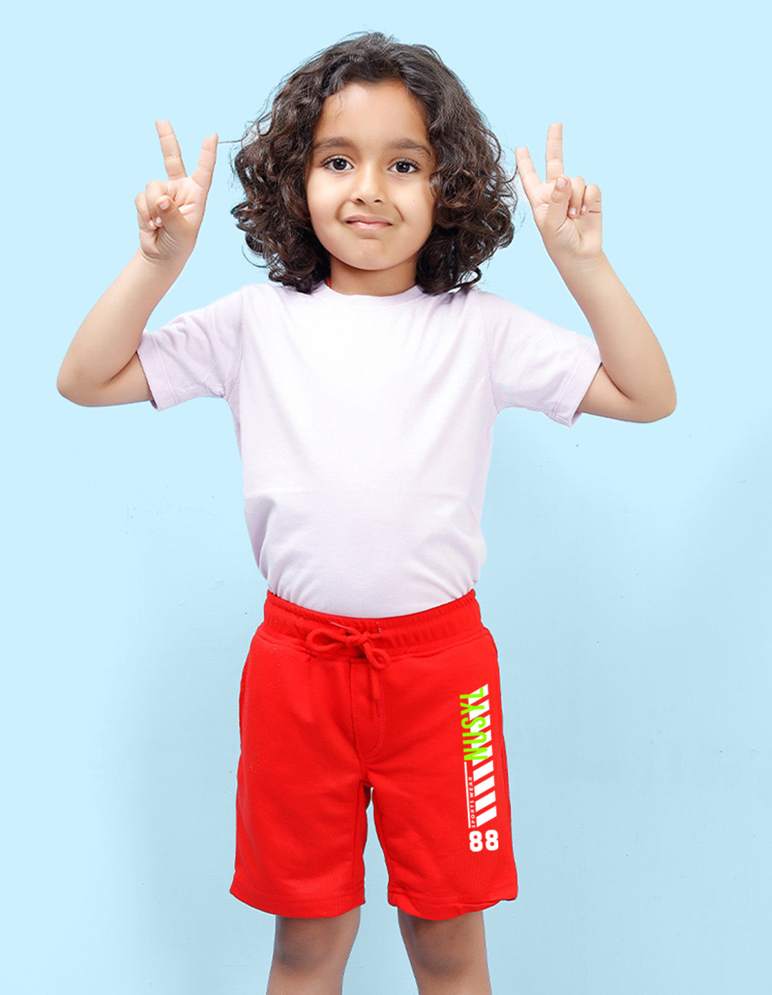 Nusyl 88 Printed Red Boys Shorts