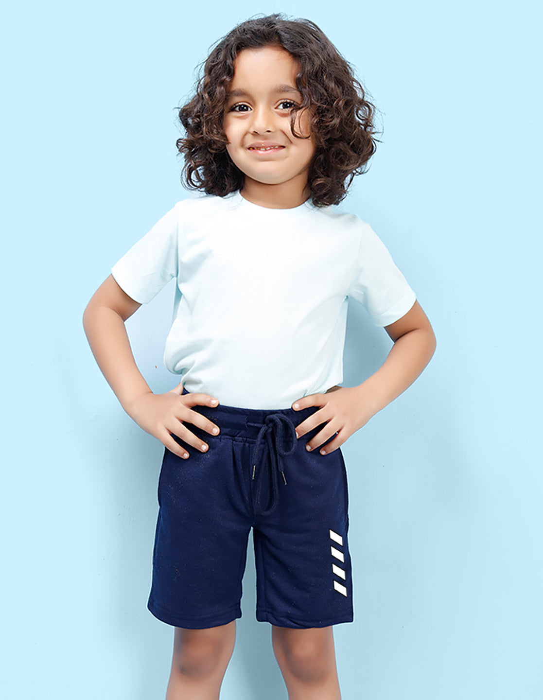Nusyl Boxes Printed Navy Blue Boys Shorts