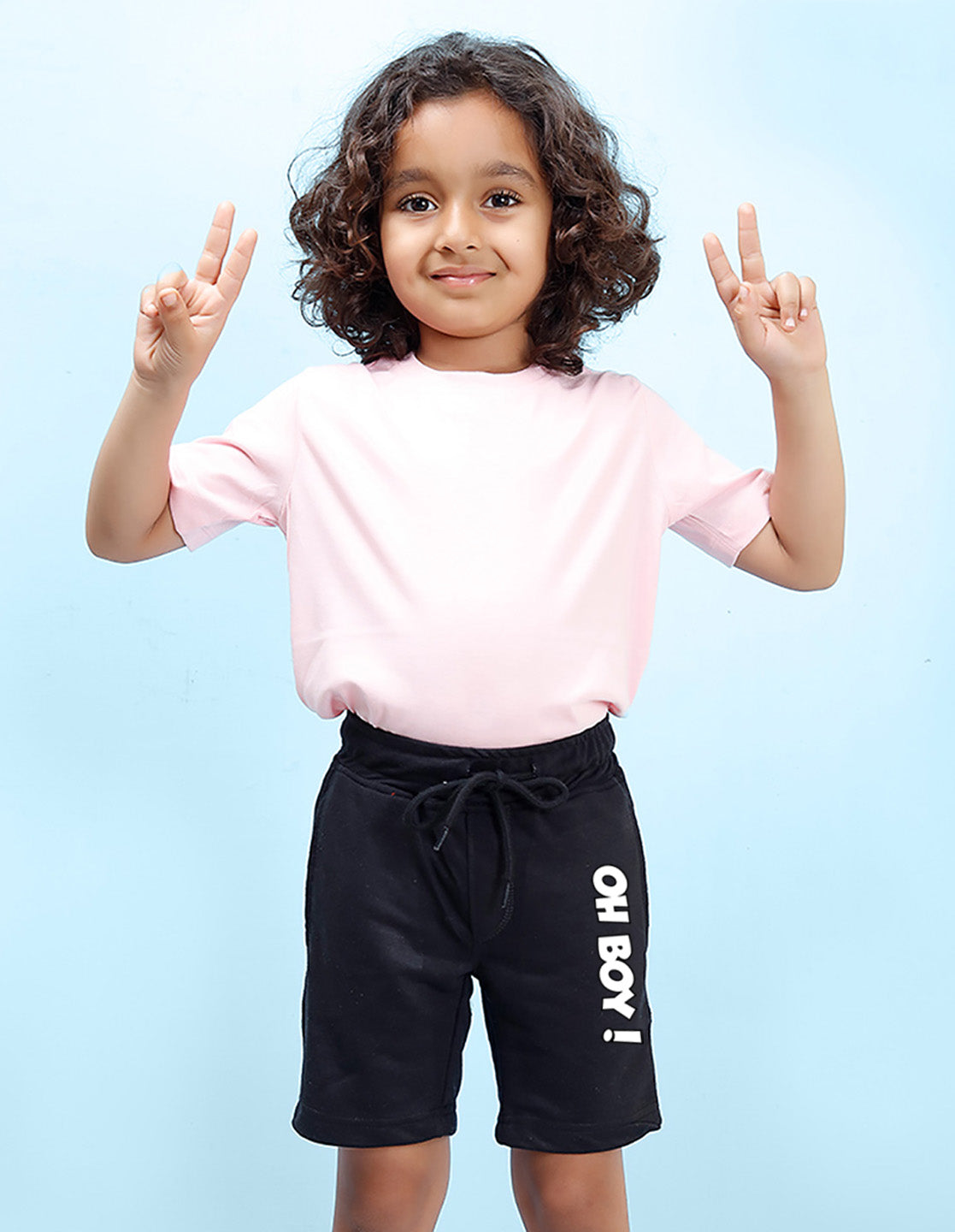 Nusyl Oh Boy Printed Black Boys Shorts