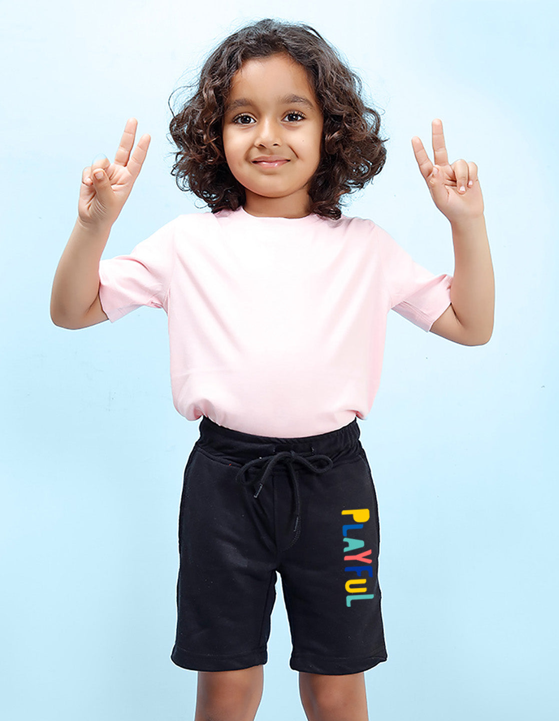 Nusyl Playful Printed Black Boys Shorts