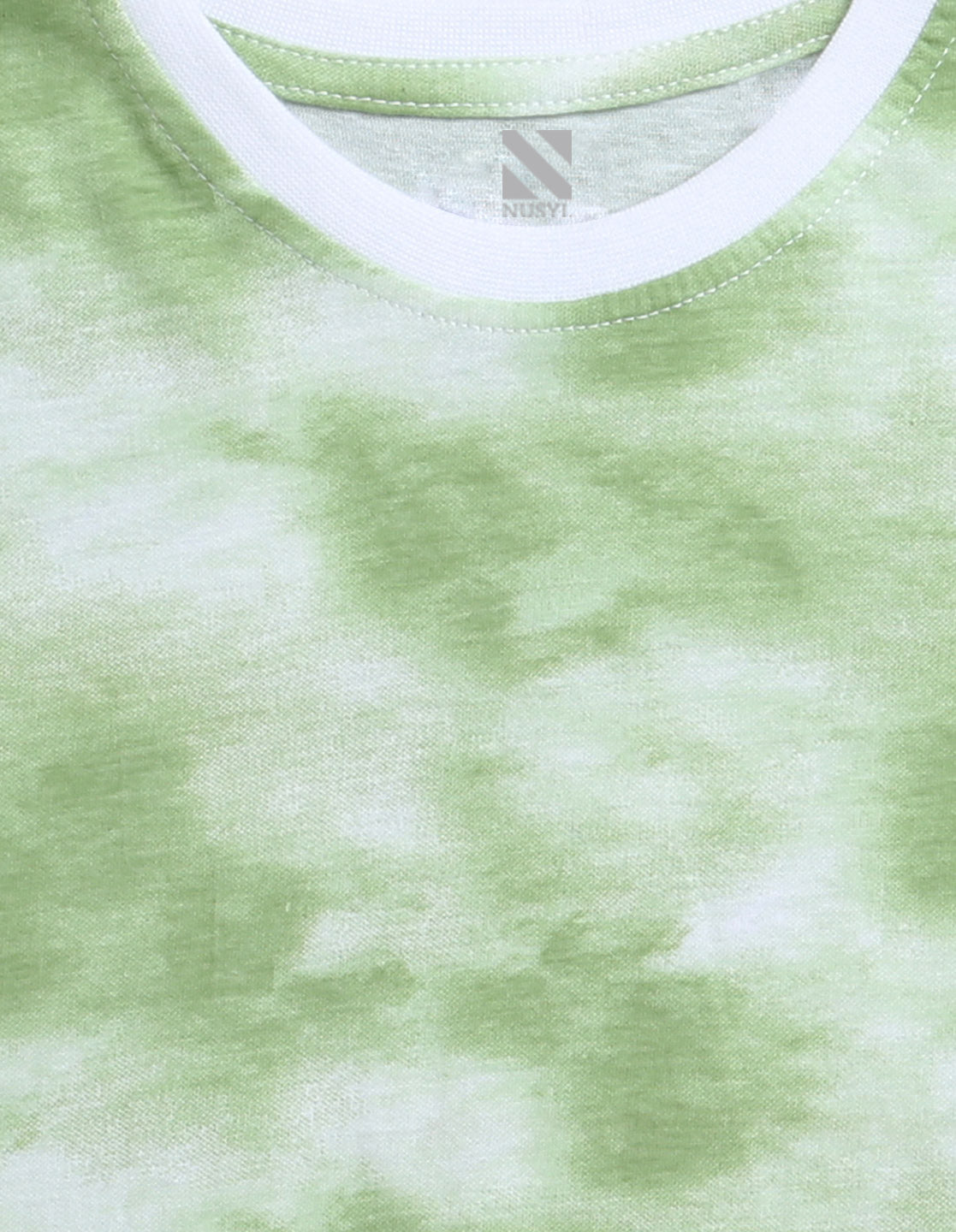 Nusyl solid green boys tie & dye cotton rich T-shirt