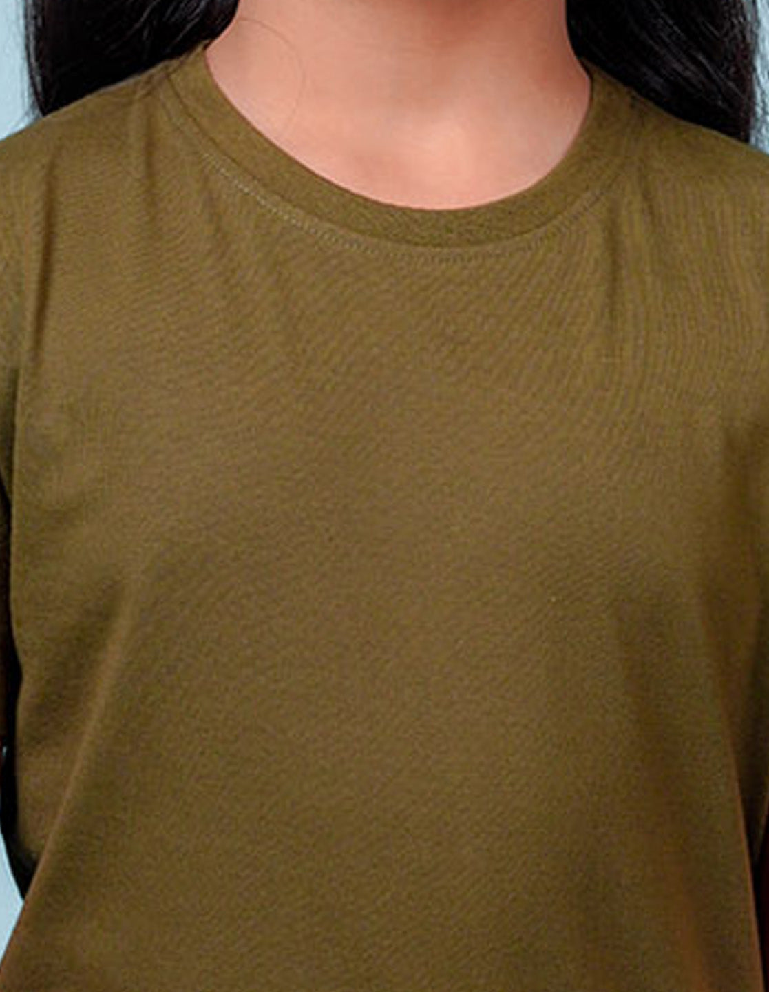 Nusyl Girls Solid Olive t-shirts