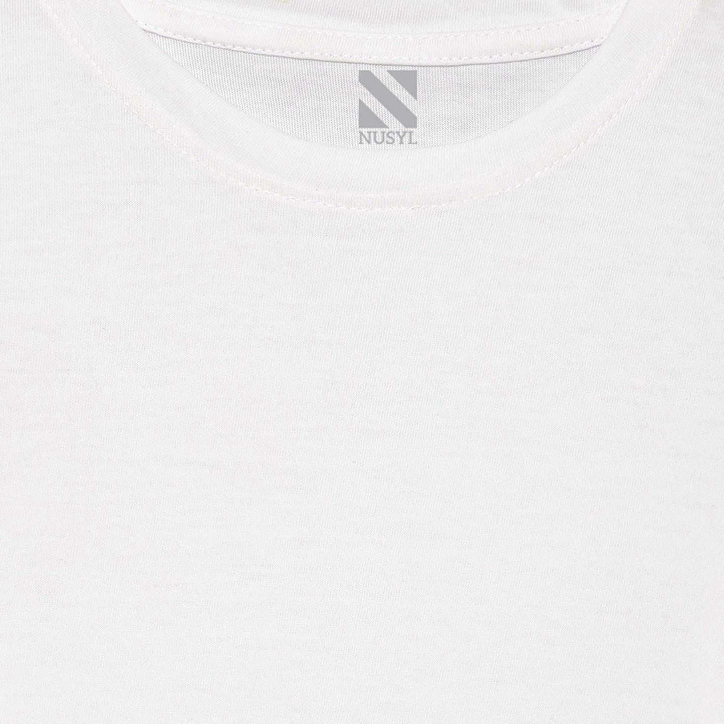 Girls White Bio Washed Cotton Short Sleeve Solid T-shirt