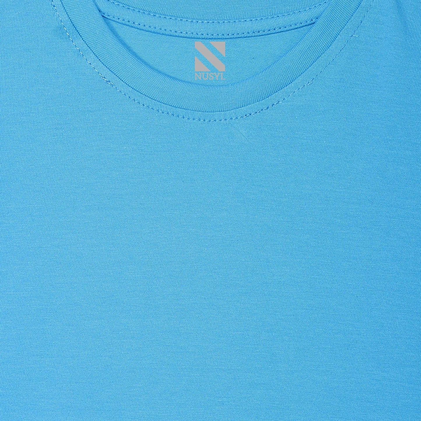 Girls Sky Blue Bio Washed Cotton Short Sleeve Solid Tshirt