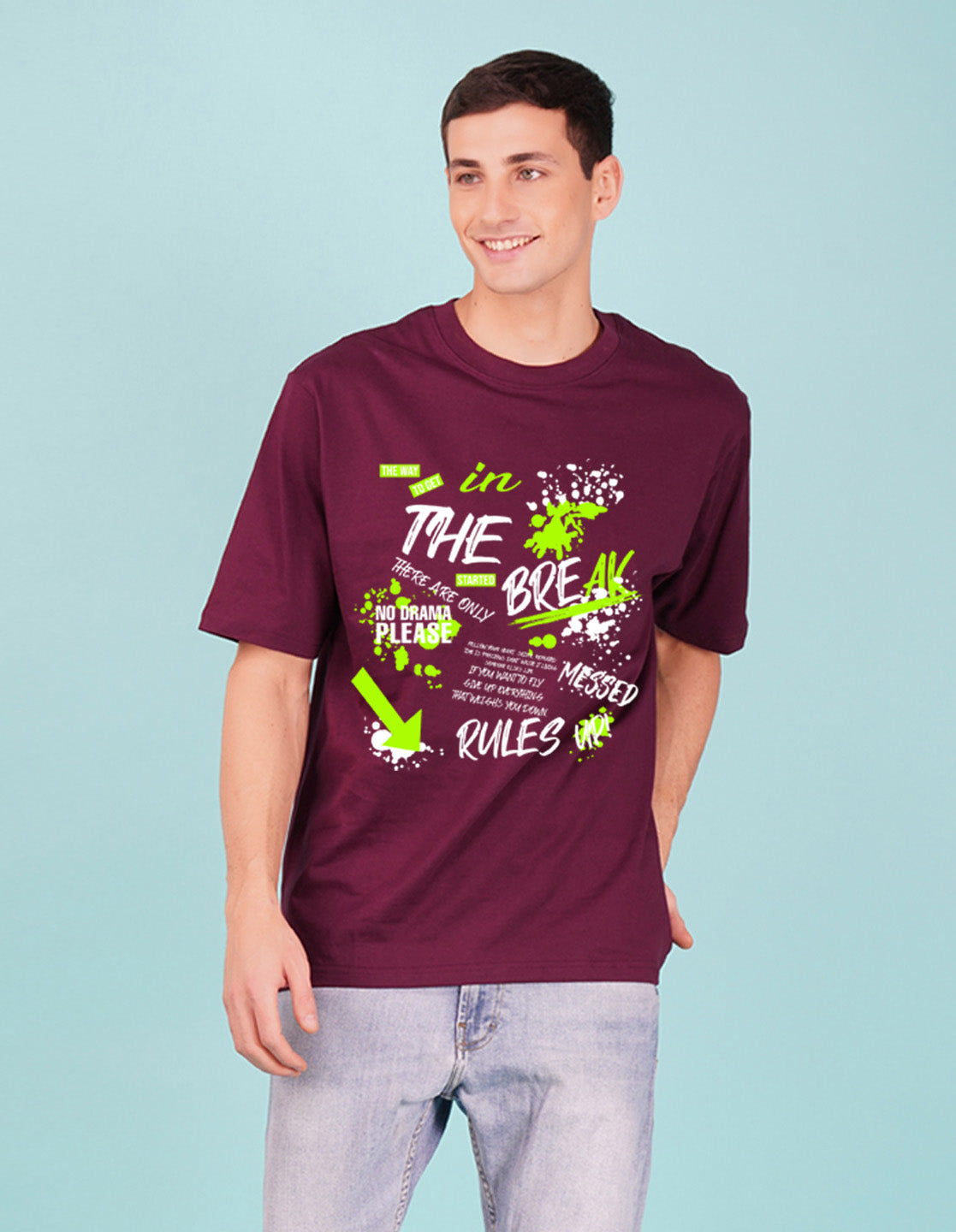 Nusyl Wine Text Printed oversized t-shirt