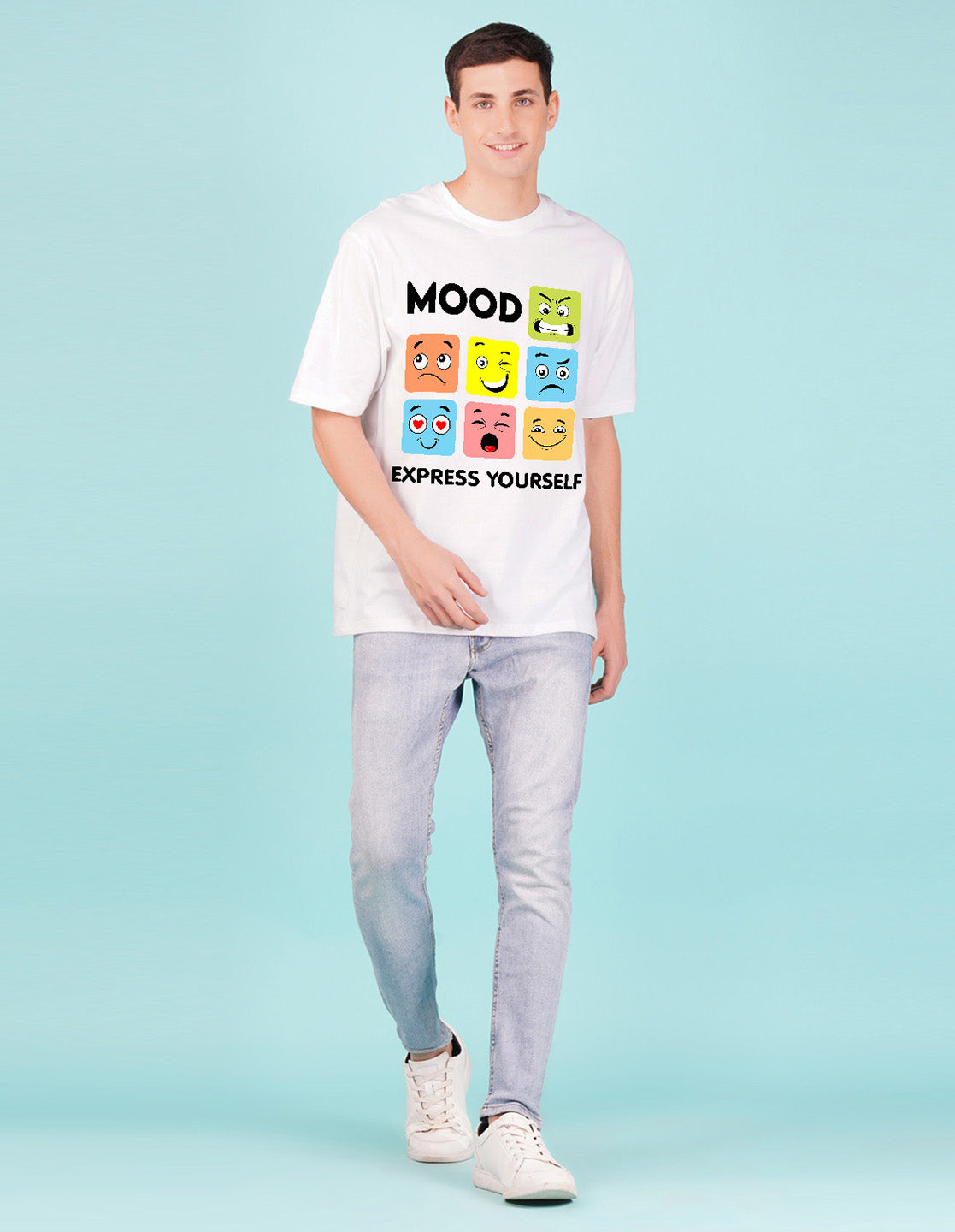 Nusyl White Mood Printed oversized t-shirt