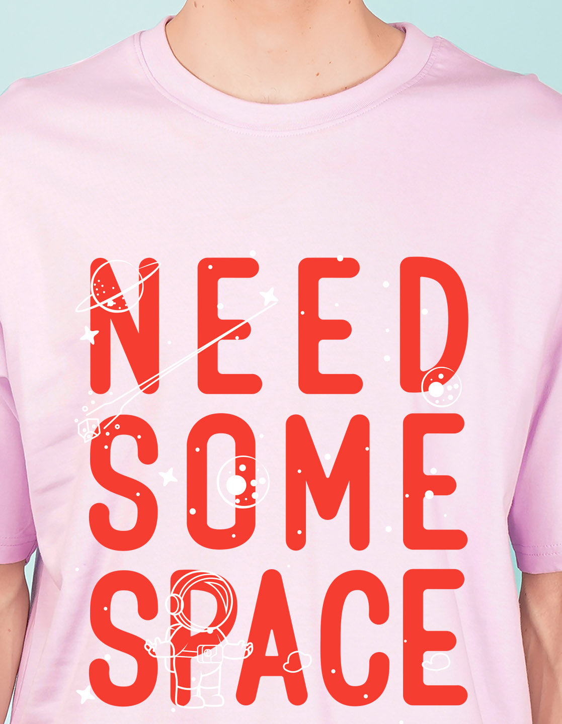 Nusyl Lilac Need some space Printed oversized t-shirt