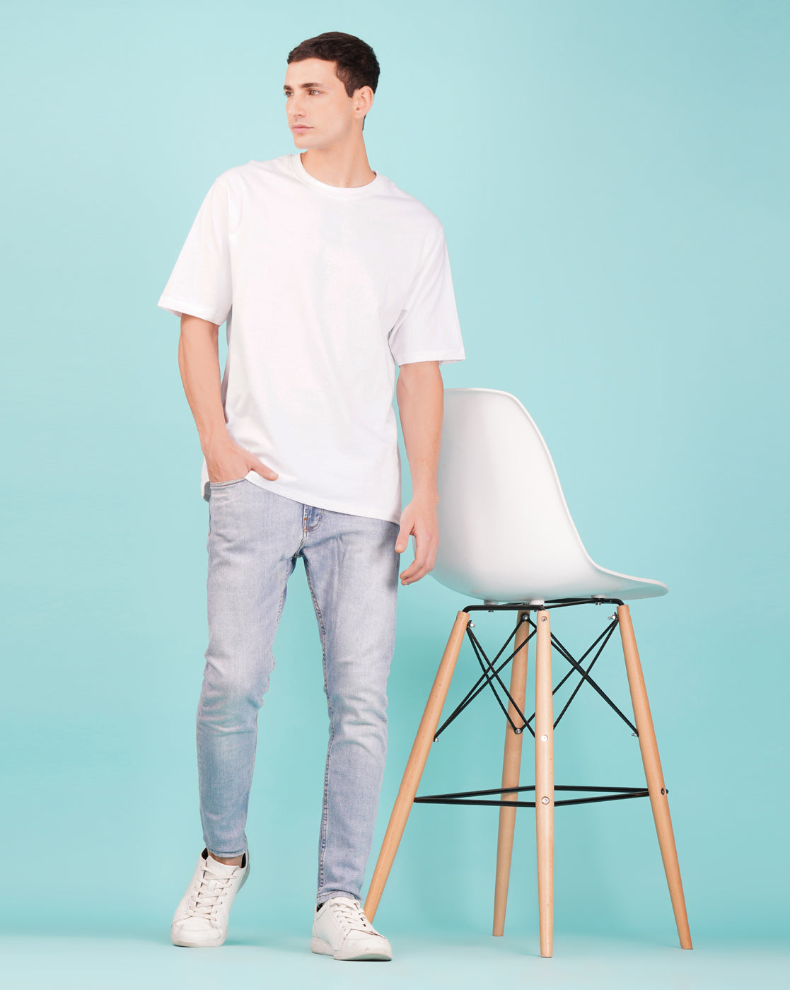 Nusyl White Text back Printed oversized t-shirt