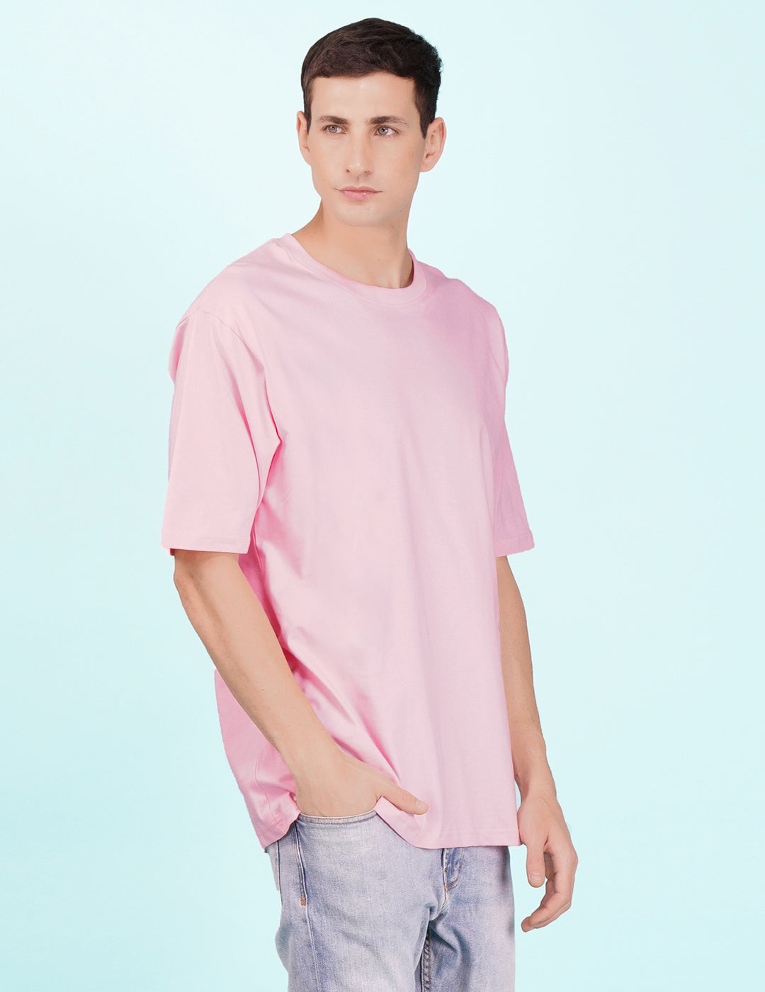Nusyl Light Pink Text back Printed oversized t-shirt