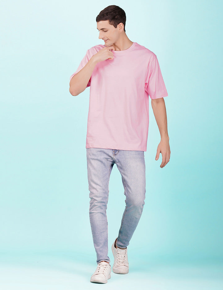 Nusyl Light Pink Text back Printed oversized t-shirt