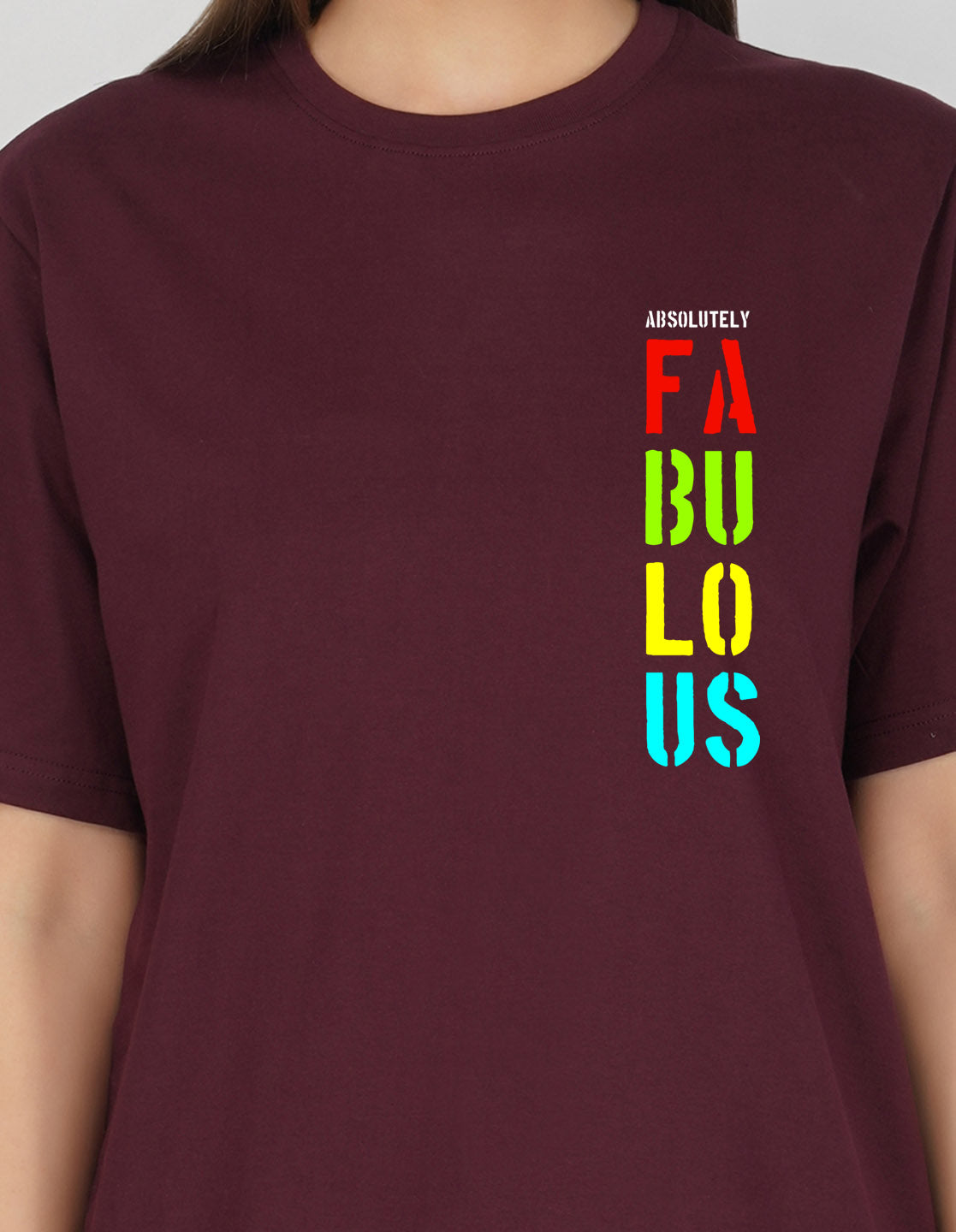 Nusyl Women Wine Fabulous print oversized t-shirt