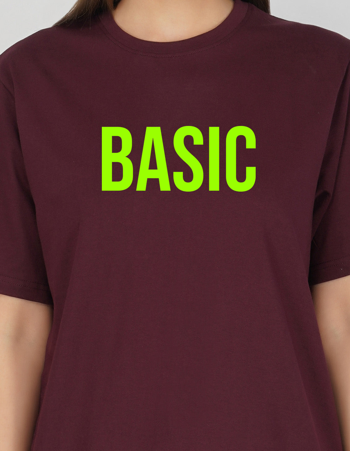 Nusyl Women Wine Basic print oversized t-shirt