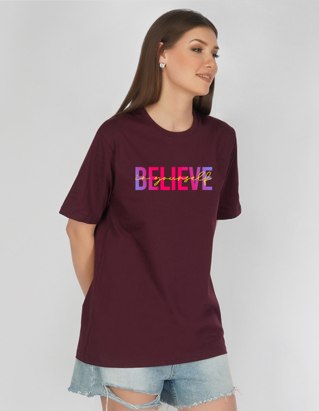 Nusyl Women Wine Believe oversized t-shirt