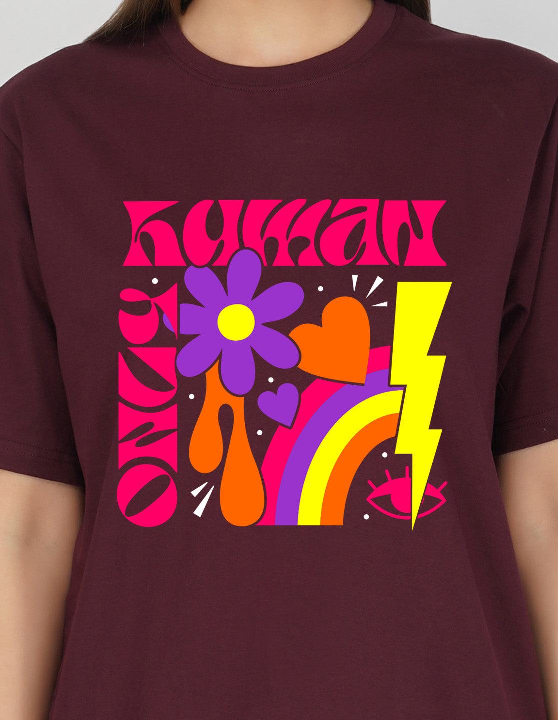 Nusyl Women Wine Abstract pint oversized t-shirt