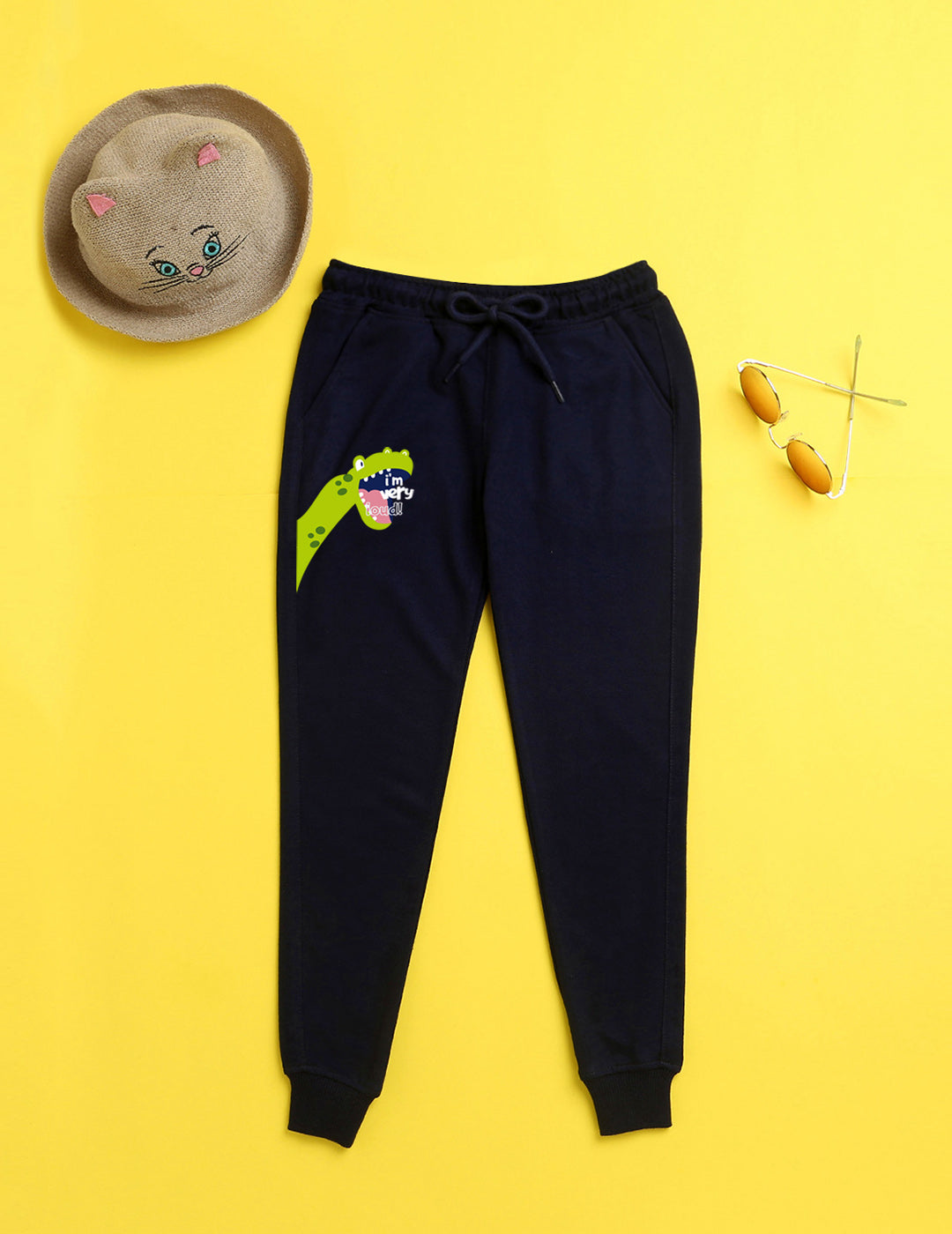 Nusyl Navy blue animal printed kids unisex treck pants