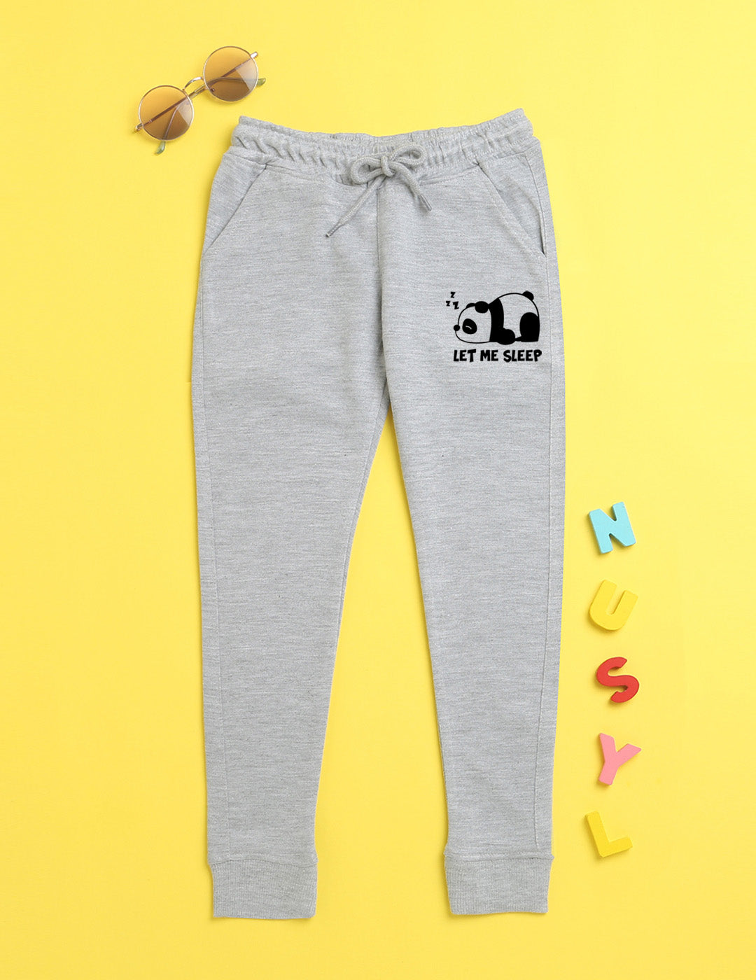 Nusyl Grey animal printed kids unisex treck pants