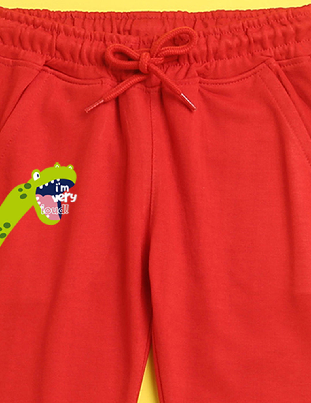 Nusyl Red animal printed kids unisex treck pants