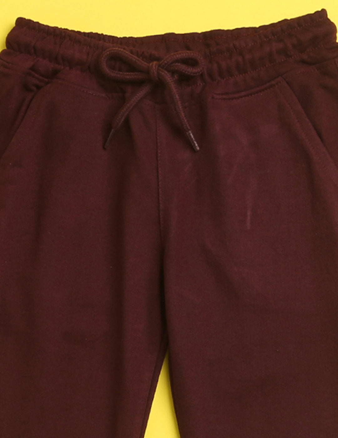 Nusyl Burgandy text printed kids unisex treck pants