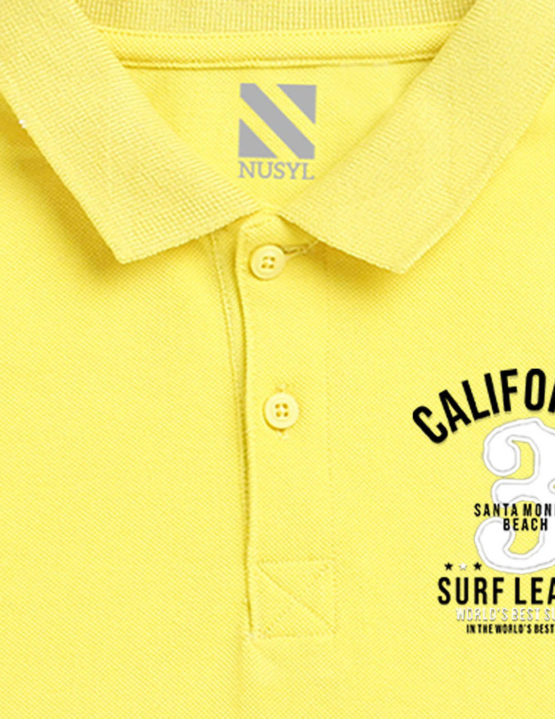 Nusyl California Printed Bright yellow Boys polo T-shirts