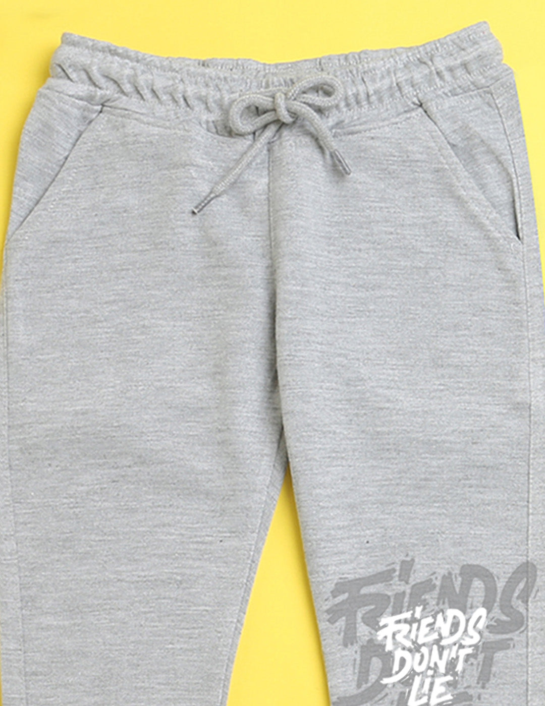 Nusyl Grey text printed kids unisex treck pants