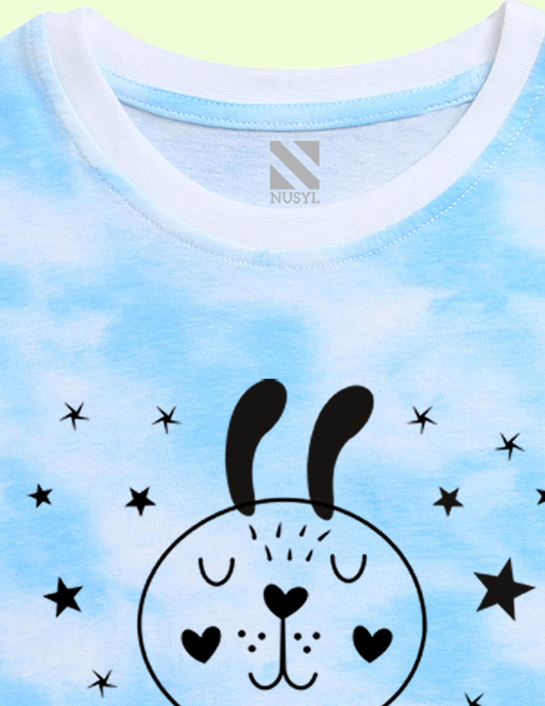 Nusyl girls blue little dreamer printed tie & dye tshirt.