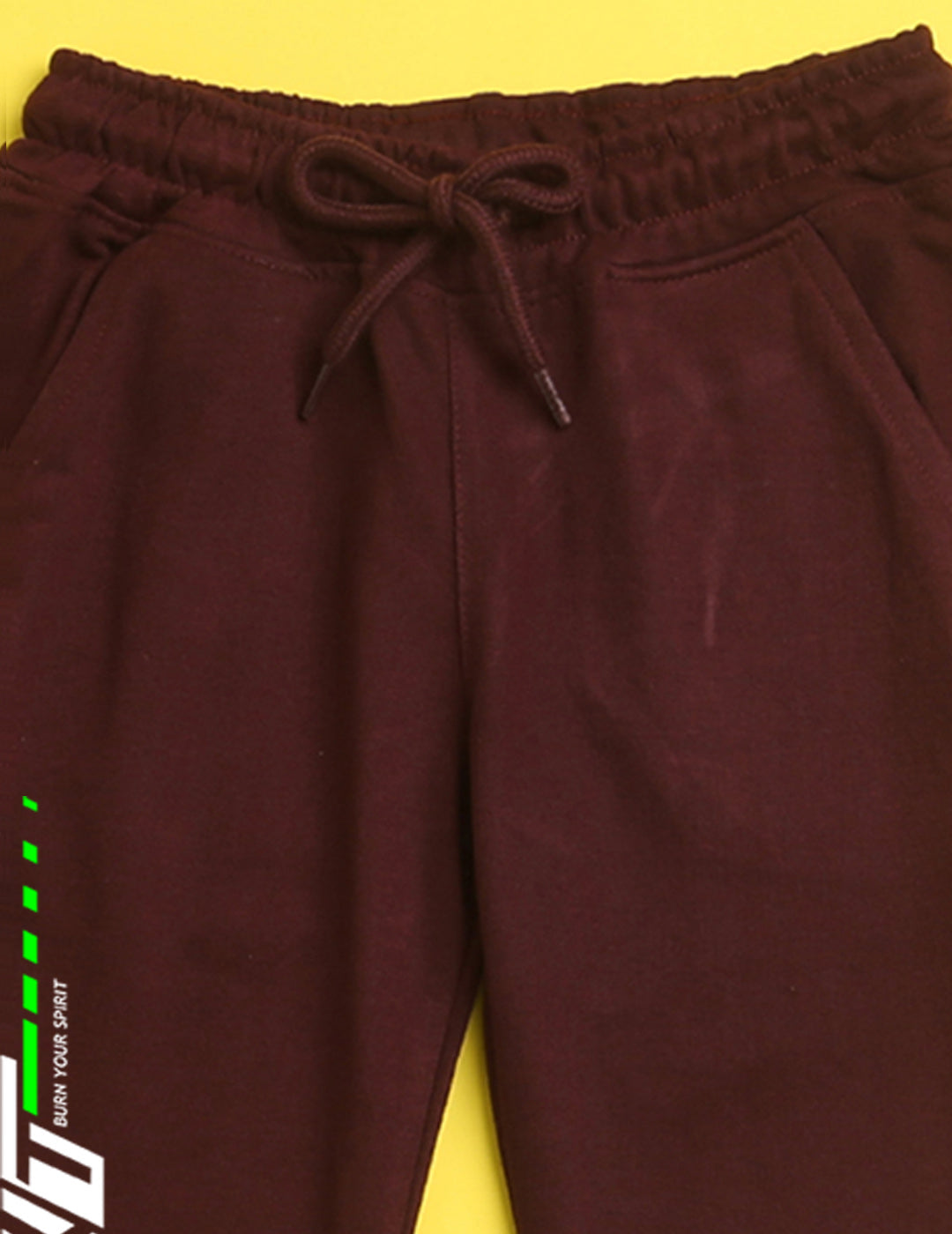 Nusyl Burgandy text printed kids unisex treck pants