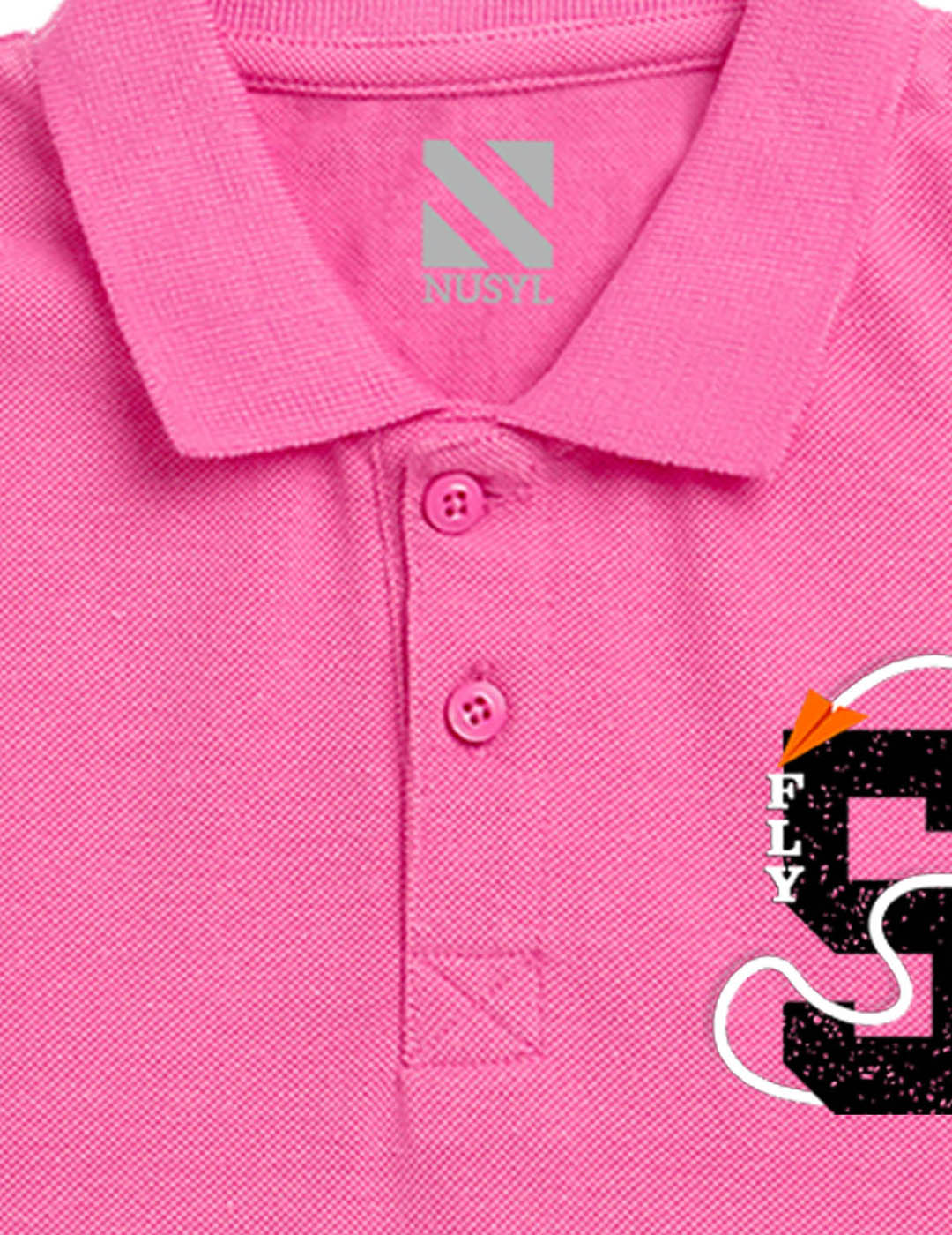 Nusyl Number 5 Printed Bubblegum pink Boys polo T-shirts