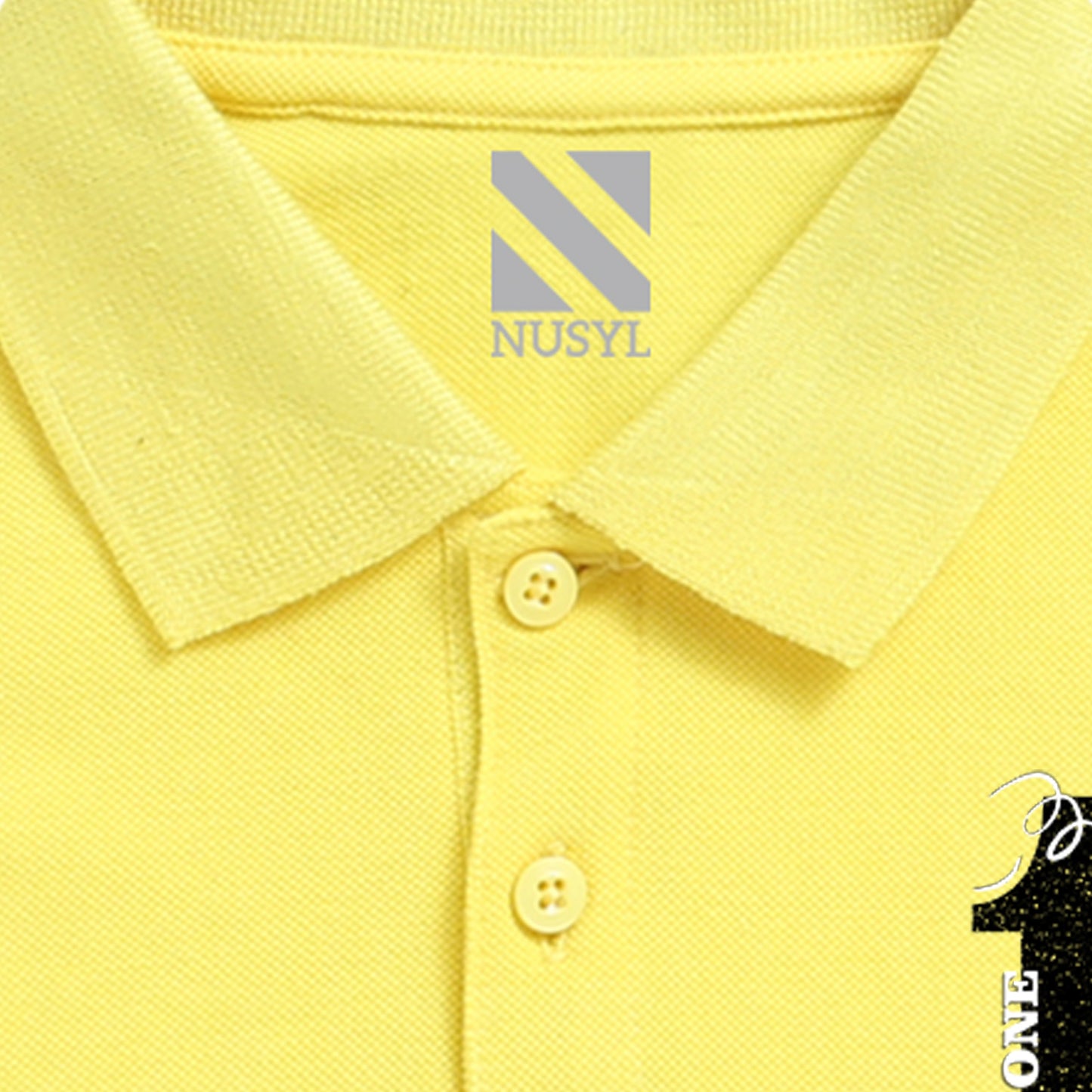 Nusyl Number One Printed Bright Yellow Infants Polo T-shirt