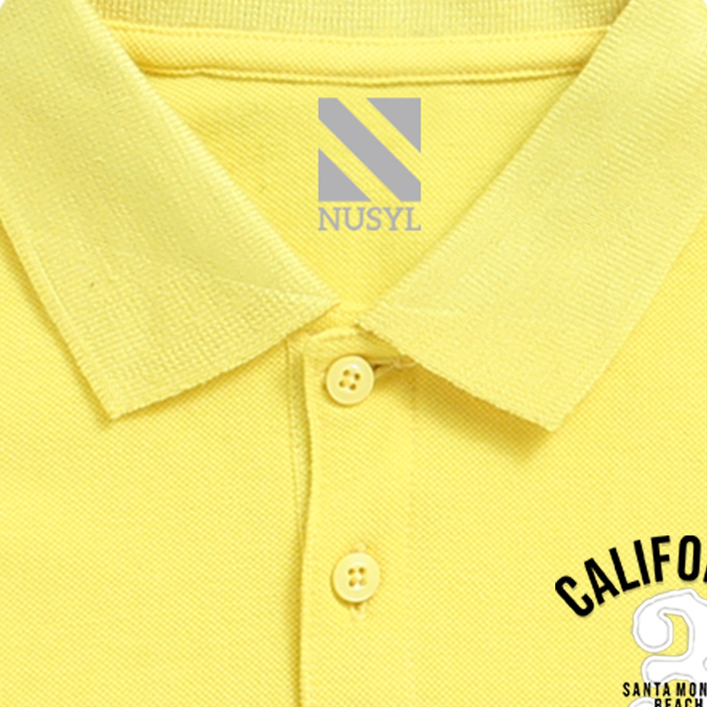 Nusyl Number Three Printed Bright Yellow Infants Polo T-shirt