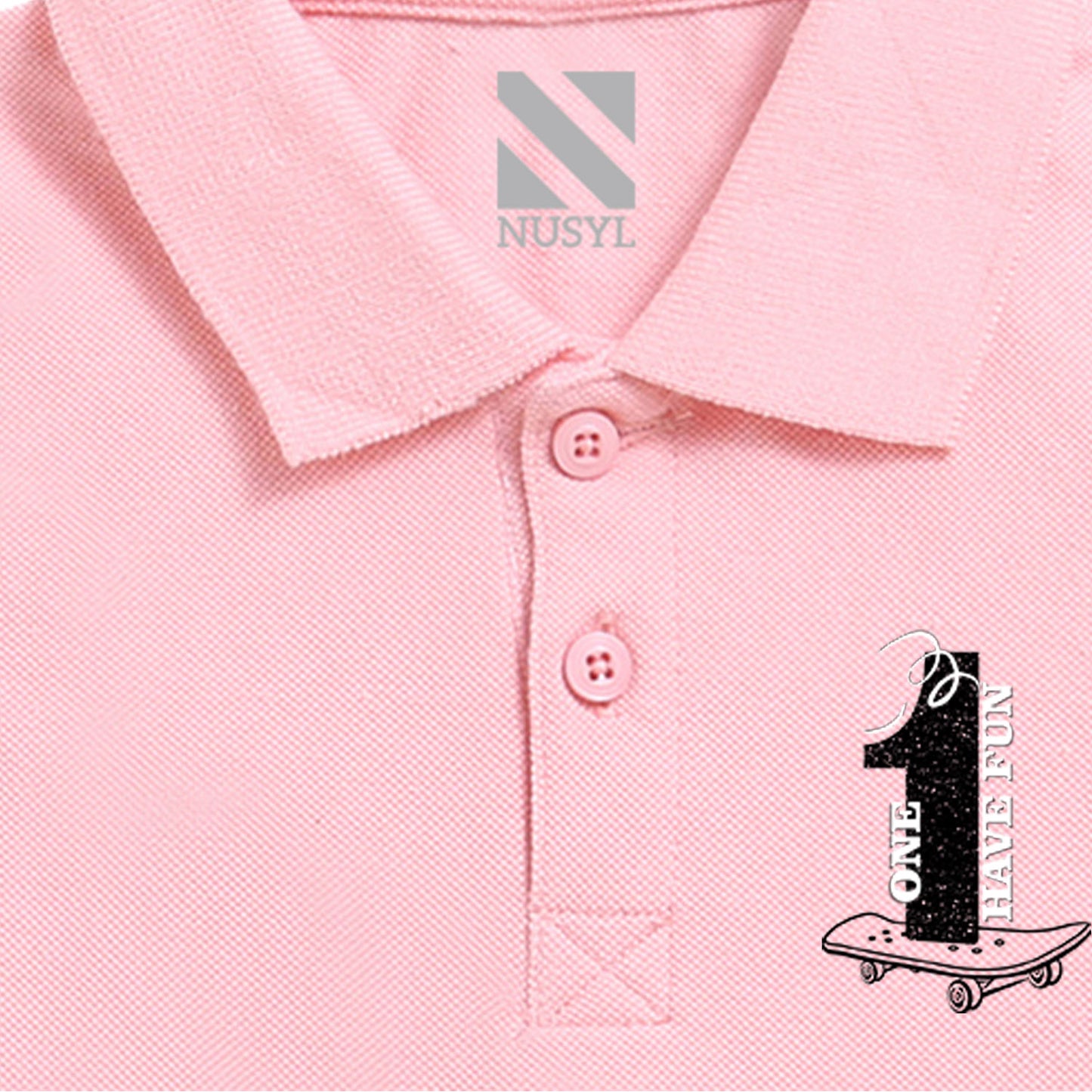 Nusyl Number One Printed Peach Infants Polo T-shirt