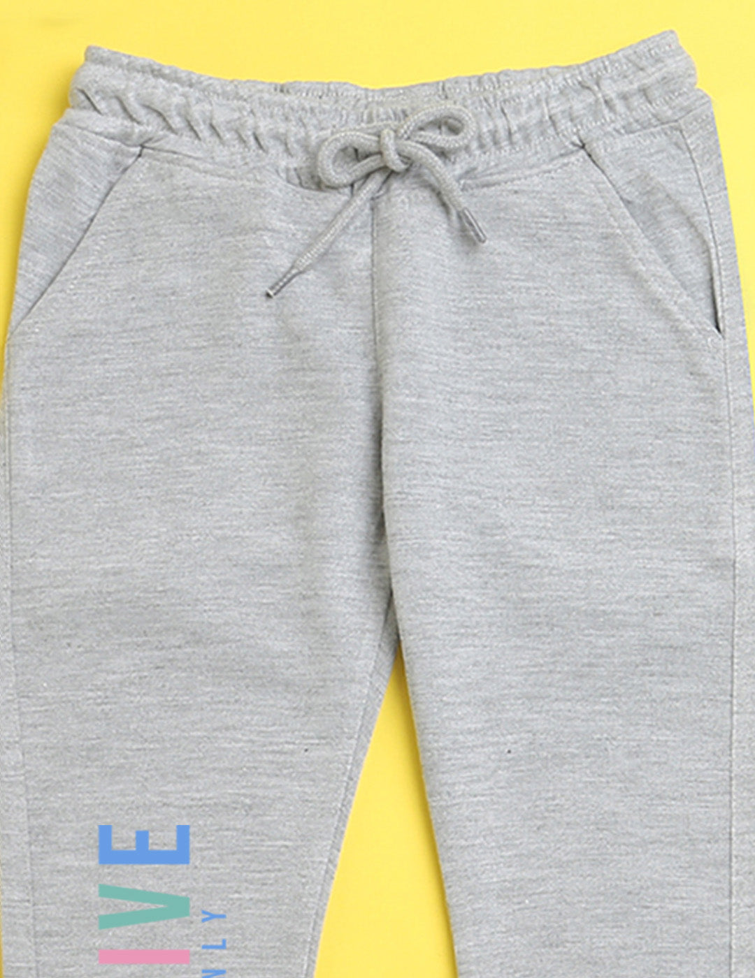 Nusyl Grey text printed kids unisex treck pants