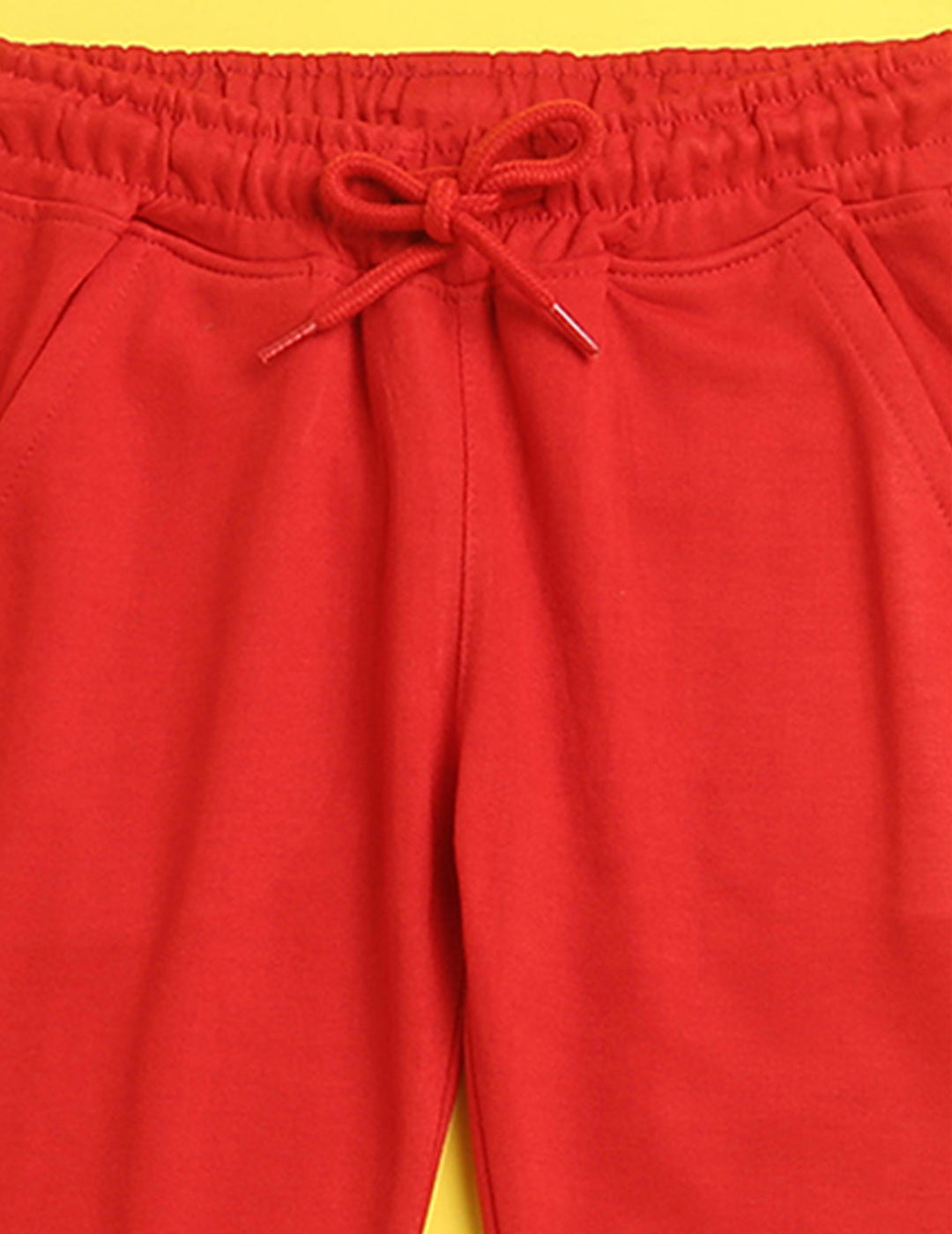 Nusyl Red text printed kids unisex treck pants