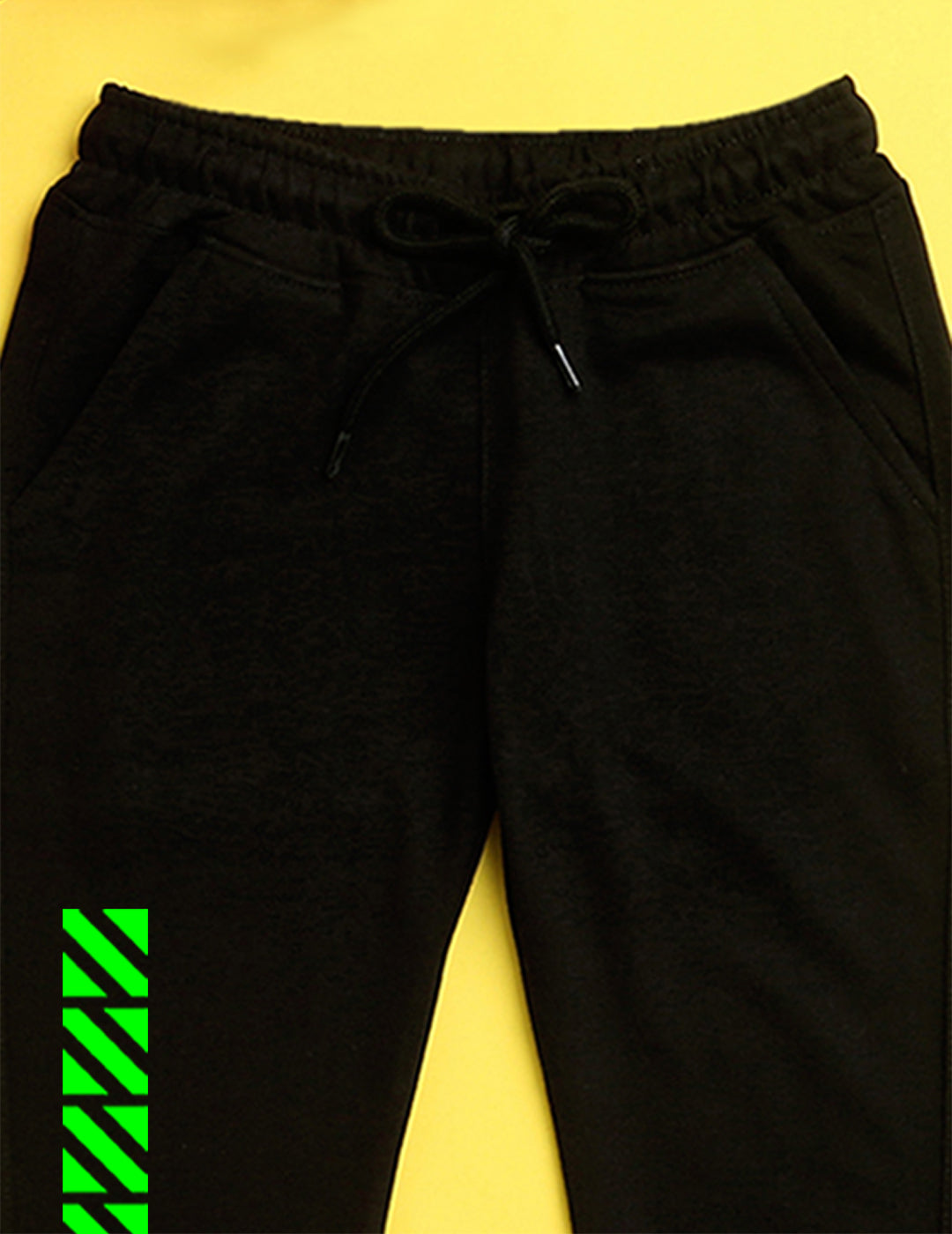 Nusyl Black text printed kids unisex treck pants