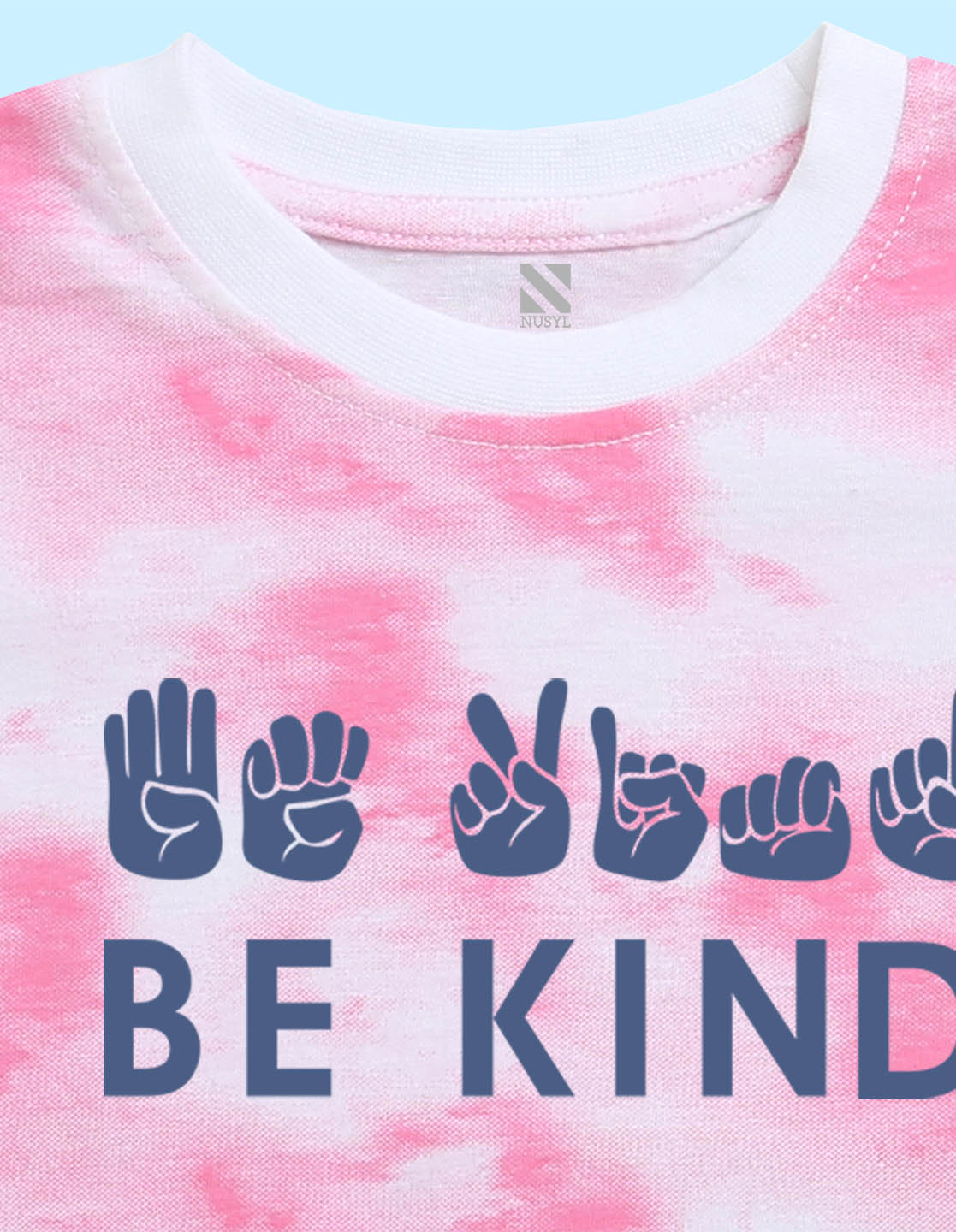 Nusyl infants pink be kind printed Tie & Dye tshirt.