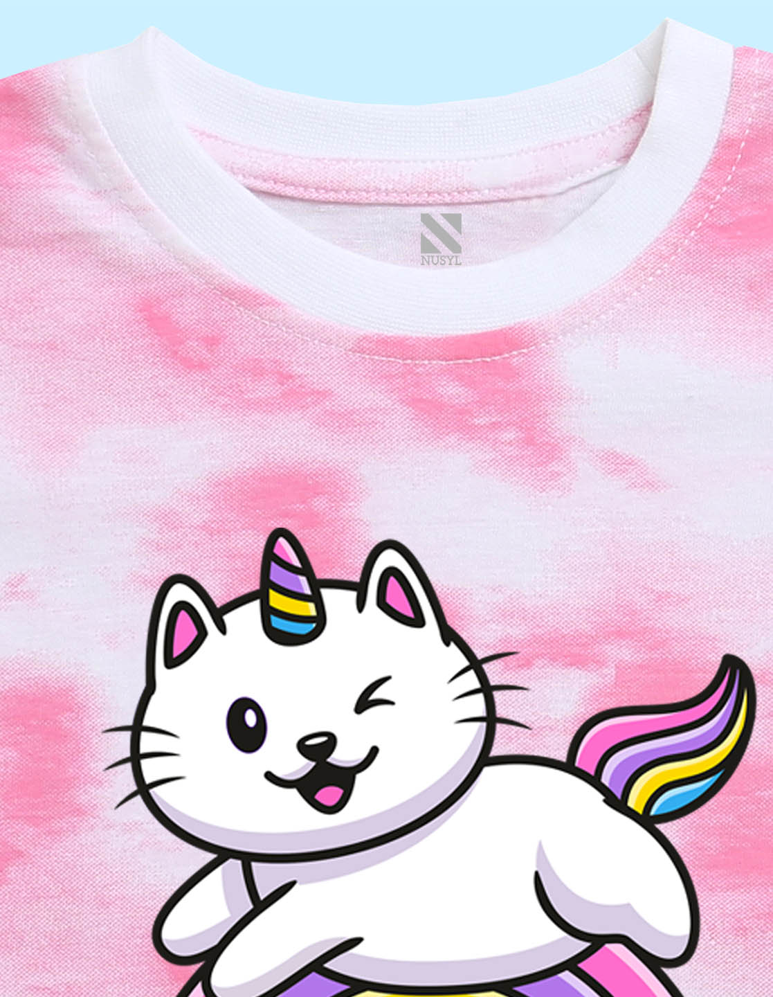 Nusyl infants pink rainbow printed Tie & Dye tshirt.