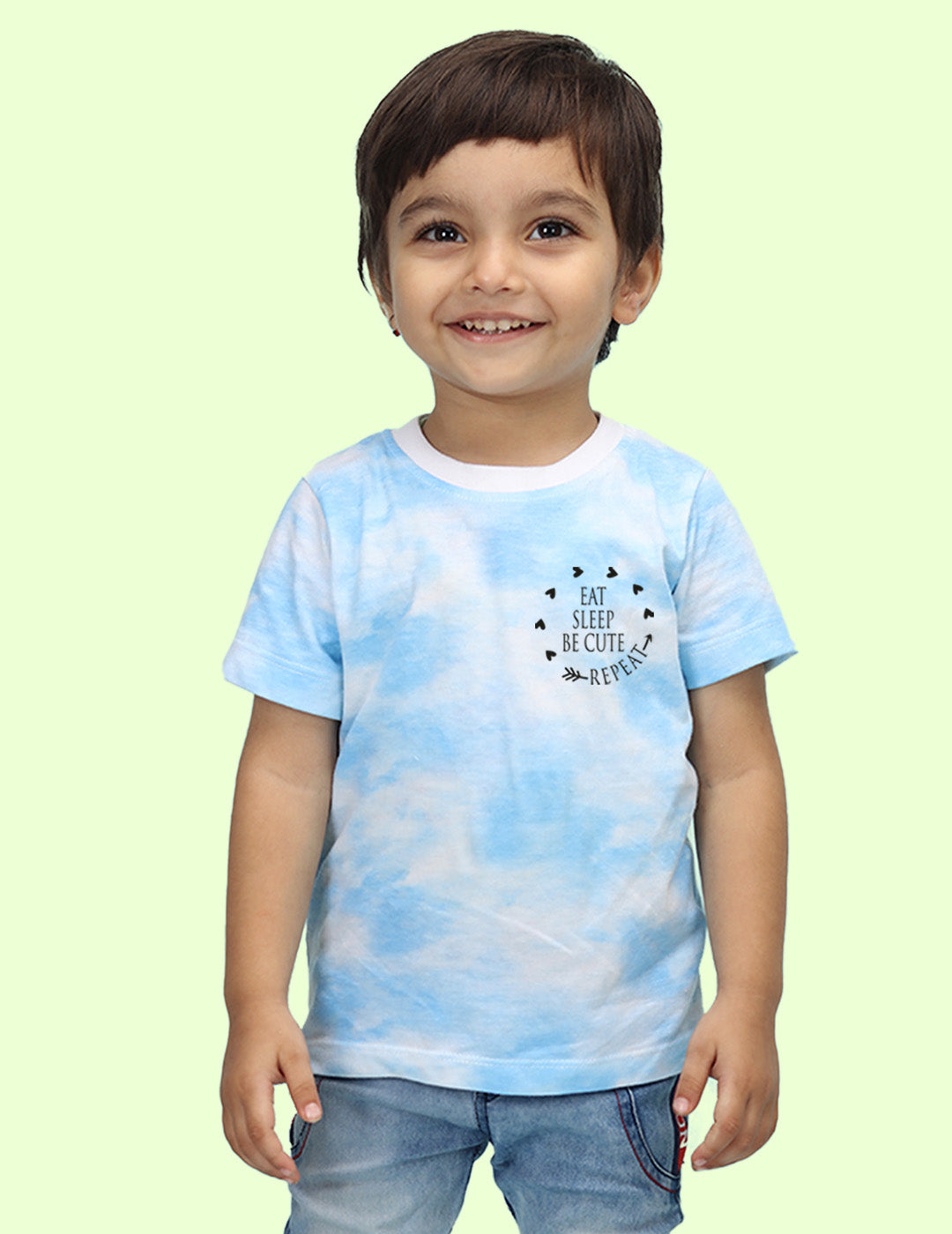 Nusyl infants blue be cute printed Tie & Dye tshirt.