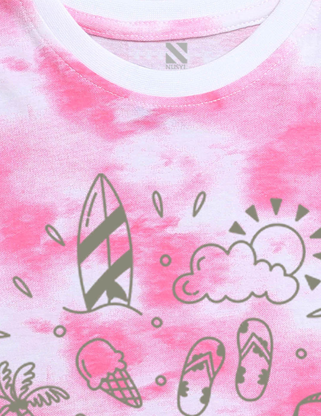 Nusyl boys summer printed pink tie & dye t-shirt