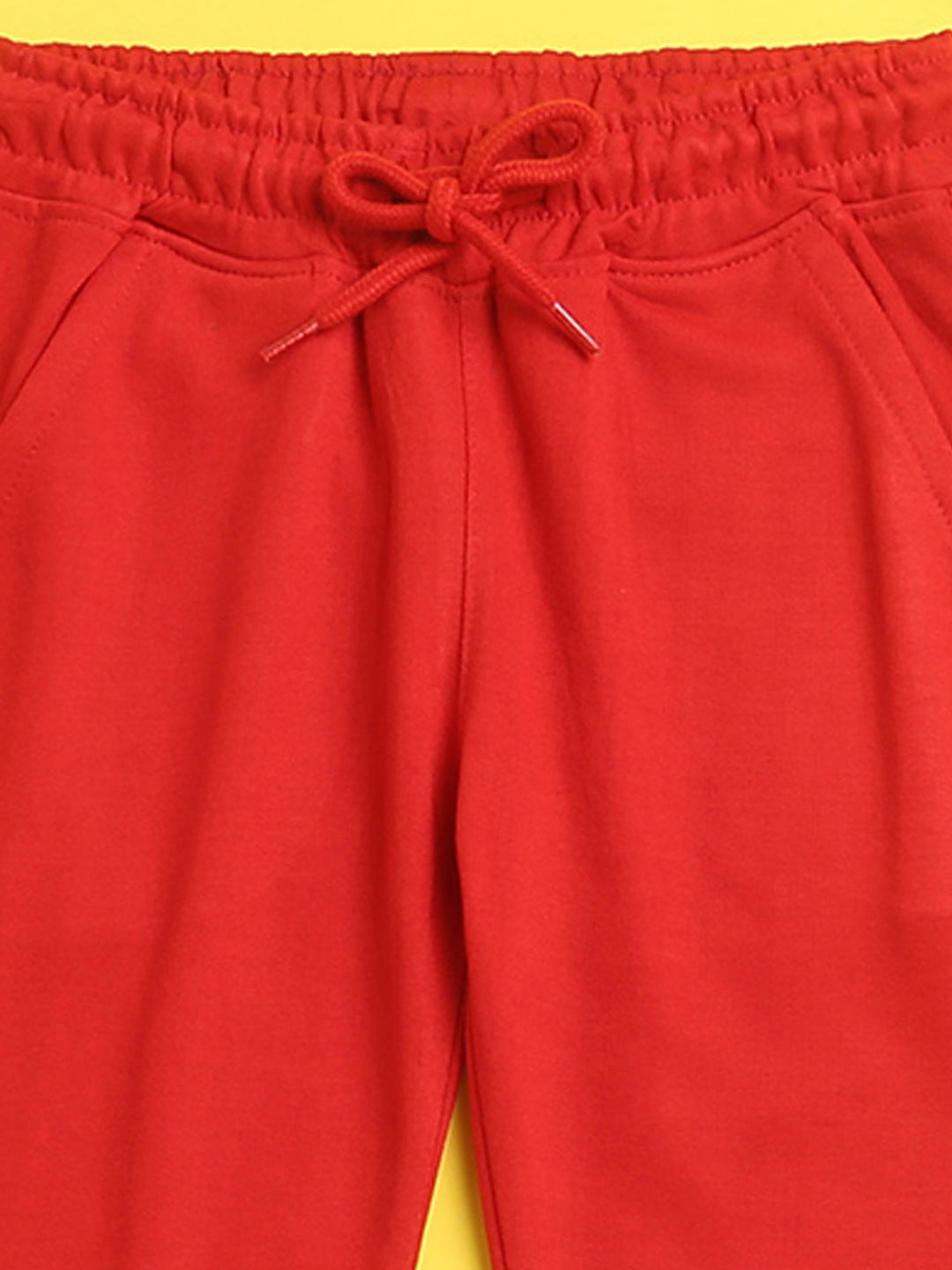 Nusyl Red solid color kids unisex treck pants