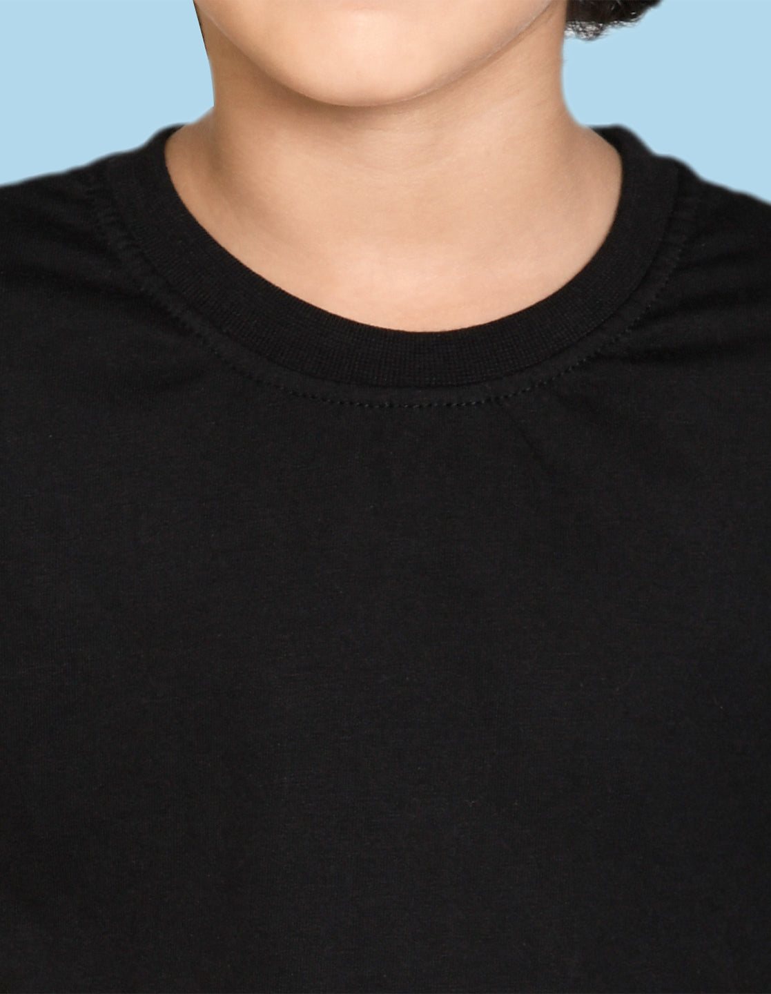 Nusyl Boys Black Bio Washed Cotton Short Sleeve Solid