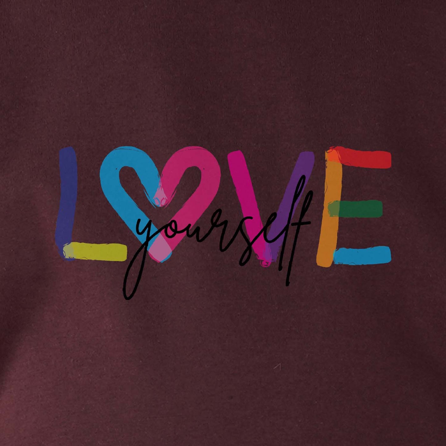 Nusyl Girls maroon Love Yourself Printed T-Shirt