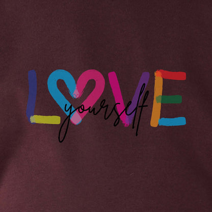 Nusyl Girls maroon Love Yourself Printed T-Shirt
