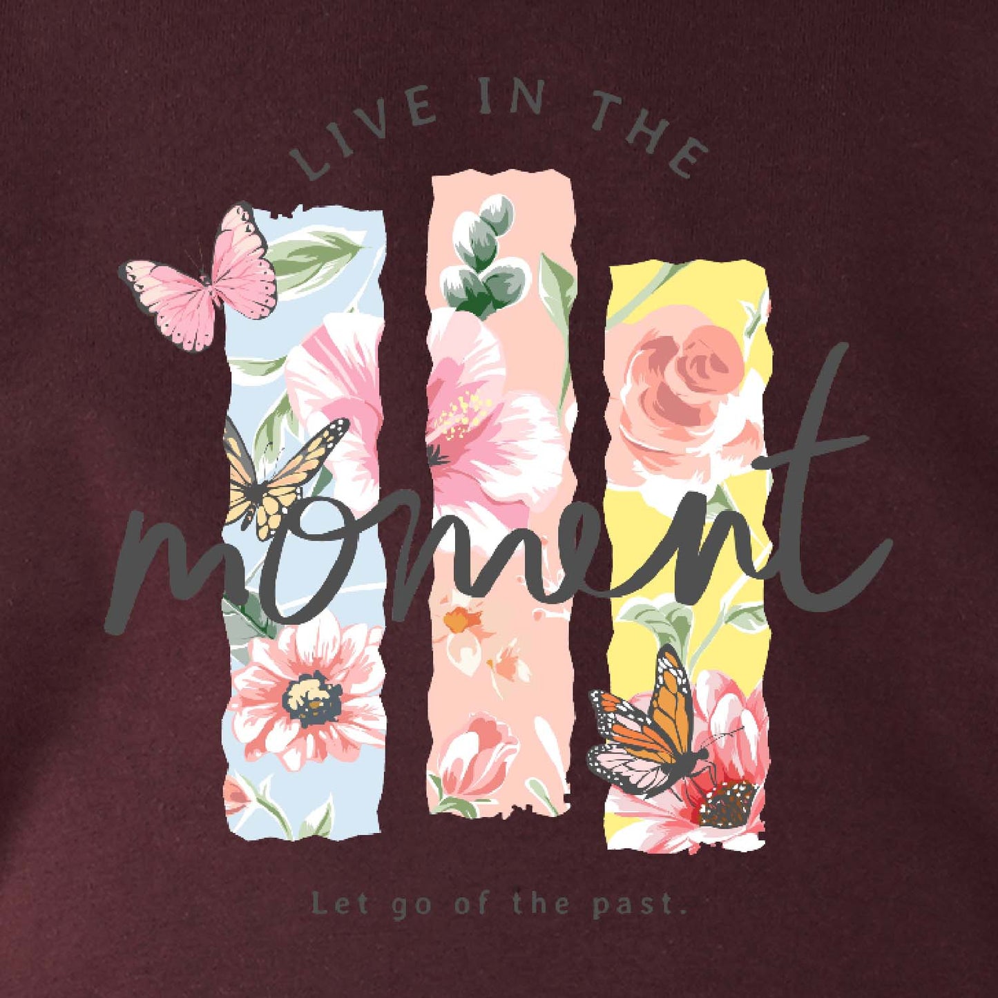 Nusyl Girls maroon Flower & Text  Printed T-Shirt