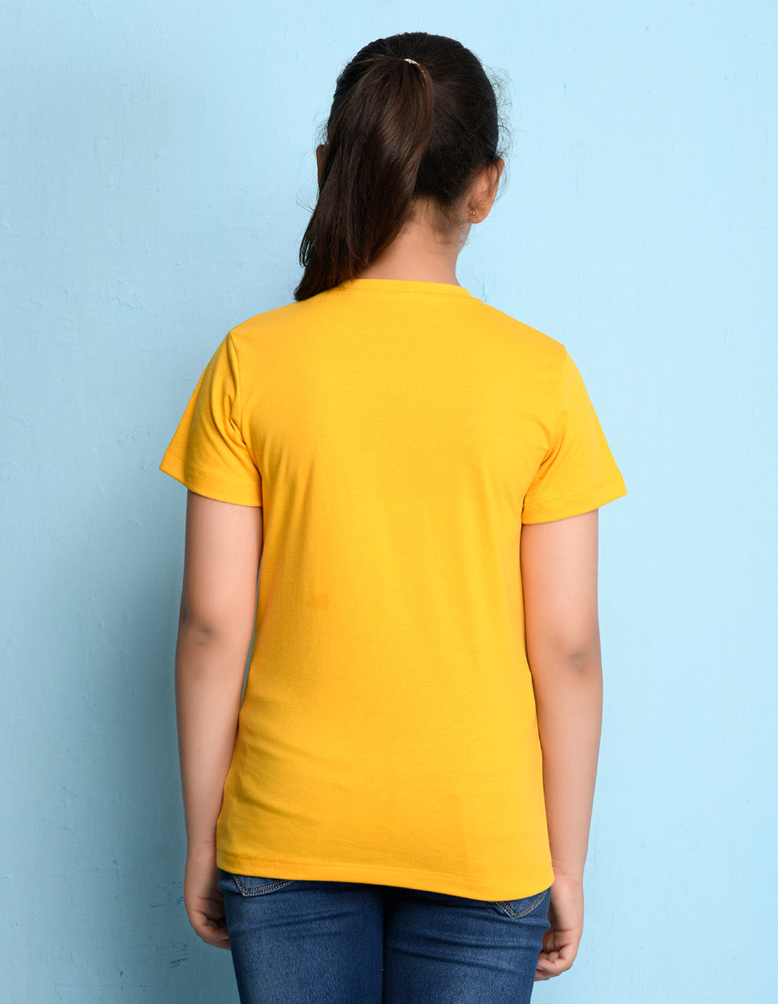 Nusyl Girls Yellow You are Magical Text Printed Cotton Half Sleeve Regular Fit T-Shirts for Girls