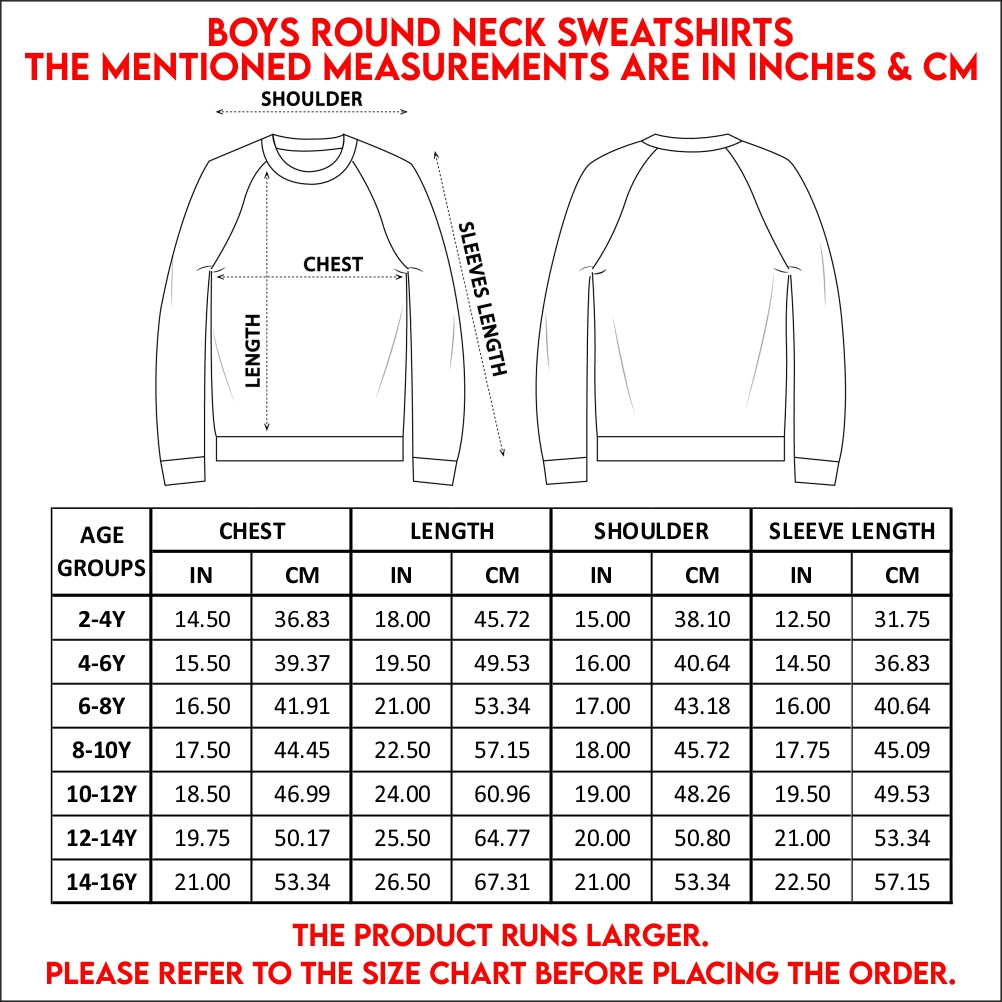NUSYL Boy's Black Rock text Printed Oversized Round neck Sweatshirt
