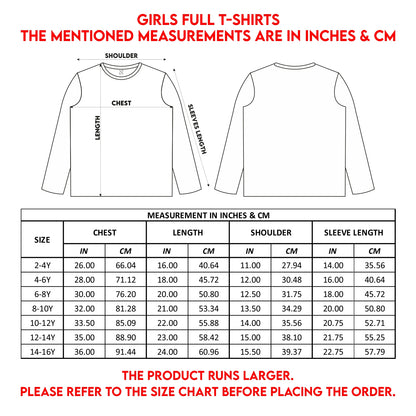 Yellow Cartoon Printed Girls T-shirt