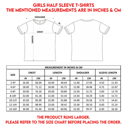 NUSYL Girls Half Sleeves Pink Pretty girl printed T-shirt