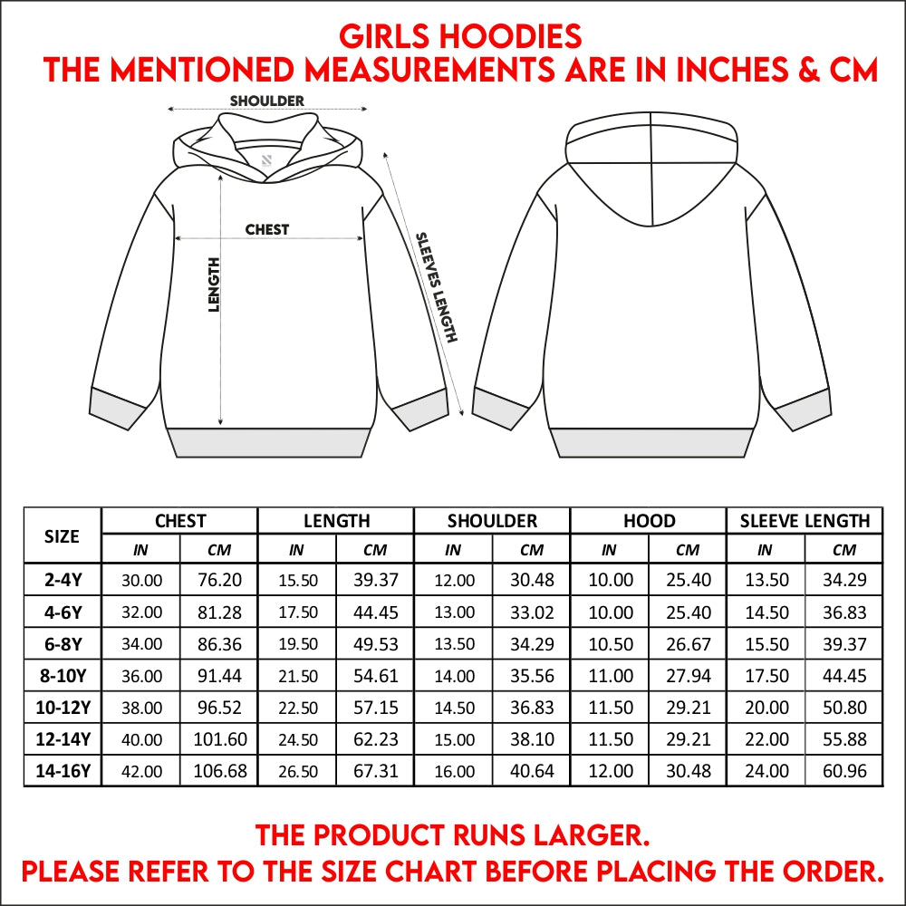 Nusyl Girls Astronaut Printed Burgundy Hooded Sweatshirts