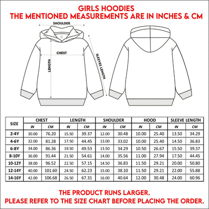 Nusyl Girls Astronaut Printed Burgundy Hooded Sweatshirts