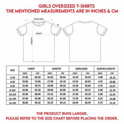Nusyl Girl's Black Daddy Little Girl Text Printed Cotton blend Half Sleeve Drop Shoulder Oversized T-Shirt