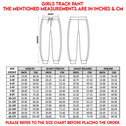 NUSYL Girls Black Bang text Printed Full Length Track Pants